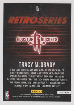 2018-19 Donruss Optic - Retro Series Fast Break Holo #18 Tracy McGrady Back