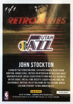 2018-19 Donruss Optic - Retro Series Gold Vinyl #4 John Stockton Back