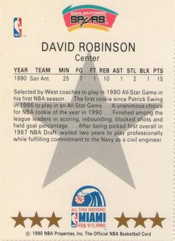 1990-91 Hoops - All-Star Program Perforated #NNO David Robinson Back