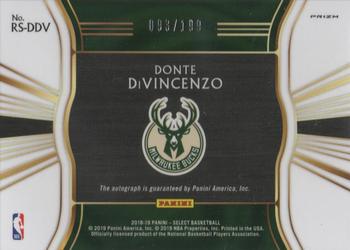 2018-19 Panini Select - Rookie Signatures #RS-DDV Donte DiVincenzo Back