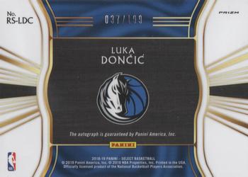 2018-19 Panini Select - Rookie Signatures #RS-LDC Luka Doncic Back