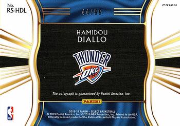 2018-19 Panini Select - Rookie Signatures Neon Green Prizms #RS-HDL Hamidou Diallo Back