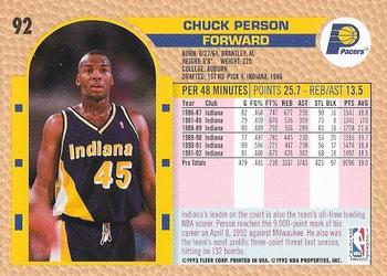 1992-93 Fleer - Promo Sheet Singles #92 Chuck Person Back
