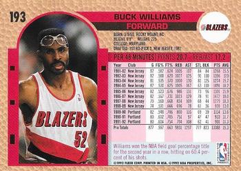 1992-93 Fleer - Promo Sheet Singles #193 Buck Williams Back
