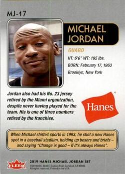 2018-19 Fleer Hanes Michael Jordan 30th Anniversary #MJ-17 Michael Jordan Back
