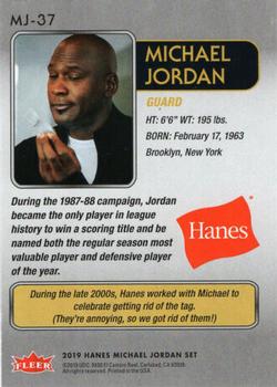 2018-19 Fleer Hanes Michael Jordan 30th Anniversary #MJ-37 Michael Jordan Back