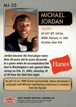 2018-19 Fleer Hanes Michael Jordan 30th Anniversary - Red Foil #MJ-35 Michael Jordan Back