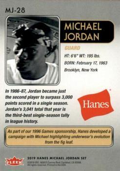 2018-19 Fleer Hanes Michael Jordan 30th Anniversary - Blue Foil #MJ-28 Michael Jordan Back