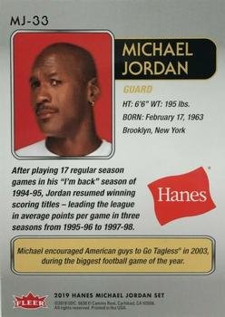 2018-19 Fleer Hanes Michael Jordan 30th Anniversary - Blue Foil #MJ-33 Michael Jordan Back