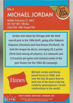 2018-19 Fleer Hanes Michael Jordan 30th Anniversary - All-Star Gold #HA-3 Michael Jordan Back