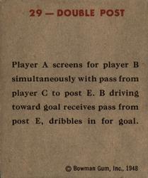 1948 Bowman #29 Basketball Play Back