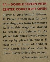 1948 Bowman #41 Basketball Play Back