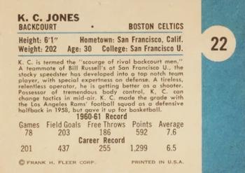 1961-62 Fleer #22 K.C. Jones Back