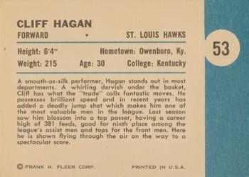 1961-62 Fleer #53 Cliff Hagan Back