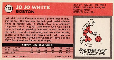 1970-71 Topps #143 Jo Jo White Back