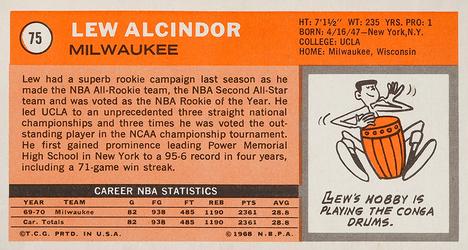 1970-71 Topps #75 Lew Alcindor Back