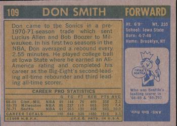 1971-72 Topps #109 Don Smith Back