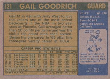 1971-72 Topps #121 Gail Goodrich Back