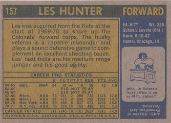 1971-72 Topps #157 Les Hunter Back