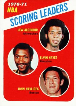 1971-72 Topps #138 Lew Alcindor / Elvin Hayes / John Havlicek Front