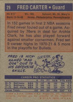1972-73 Topps #29 Fred Carter Back