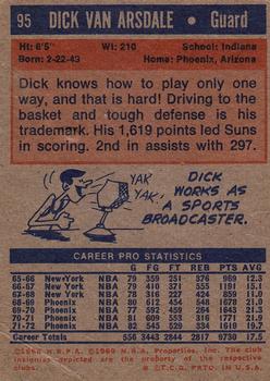1972-73 Topps #95 Dick Van Arsdale Back