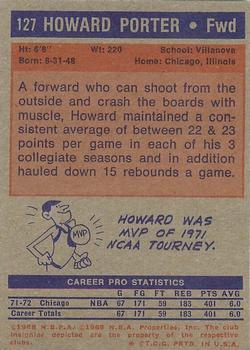 1972-73 Topps #127 Howard Porter Back