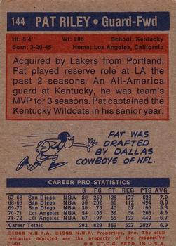 1972-73 Topps #144 Pat Riley Back