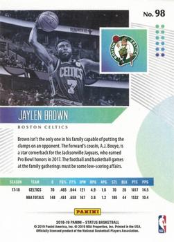 2018-19 Panini Status #98 Jaylen Brown Back
