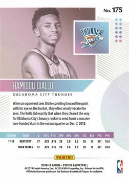 2018-19 Panini Status #175 Hamidou Diallo Back