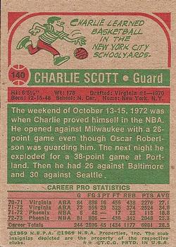 1973-74 Topps #140 Charlie Scott Back