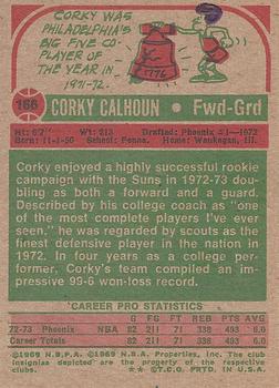 1973-74 Topps #166 Corky Calhoun Back