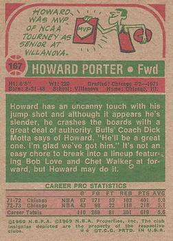 1973-74 Topps #167 Howard Porter Back