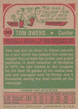 1973-74 Topps #189 Tom Owens Back