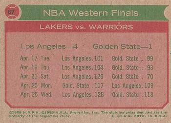 1973-74 Topps #67 NBA Western Finals Back