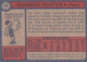 1974-75 Topps #122 Howard Porter Back