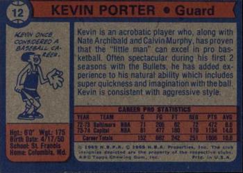 1974-75 Topps #12 Kevin Porter Back