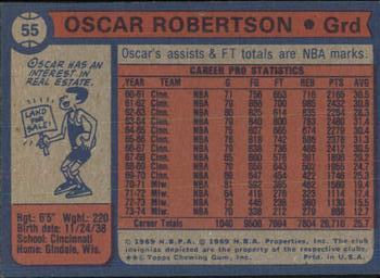 1974-75 Topps #55 Oscar Robertson Back