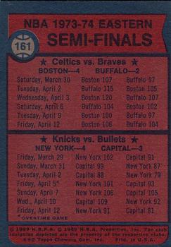 1974-75 Topps #161 NBA Eastern Semis Back