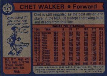 1974-75 Topps #171 Chet Walker Back