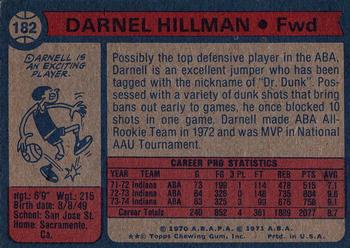 1974-75 Topps #182 Darnell Hillman Back