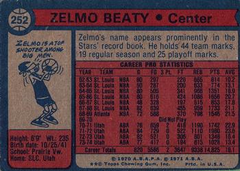 1974-75 Topps #252 Zelmo Beaty Back