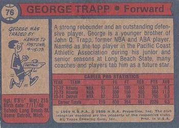1974-75 Topps #76 George Trapp Back