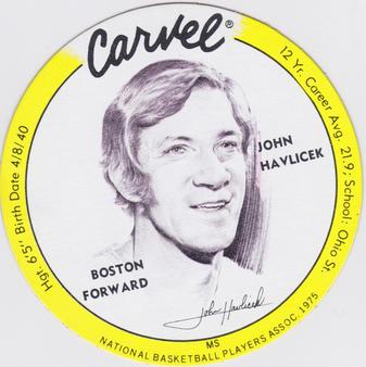 1975 Carvel Discs #NNO John Havlicek Front