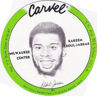 1975 Carvel Discs #NNO Kareem Abdul-Jabbar Front