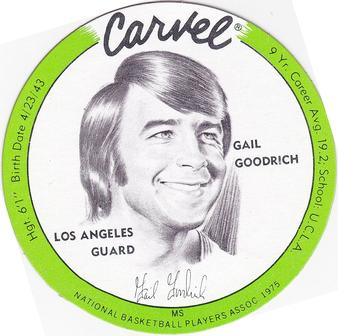 1975 Carvel Discs #NNO Gail Goodrich Front