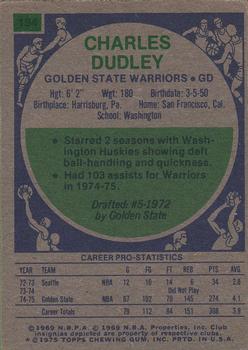 1975-76 Topps #194 Charles Dudley Back