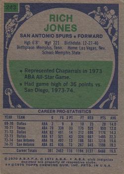 1975-76 Topps #243 Rich Jones Back