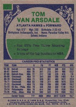 1975-76 Topps #7 Tom Van Arsdale Back