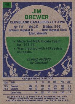 1975-76 Topps #46 Jim Brewer Back